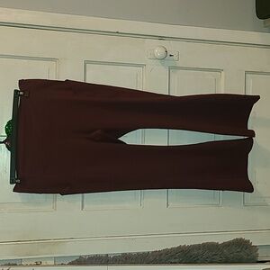 Burgundy Stretch Flare Pants